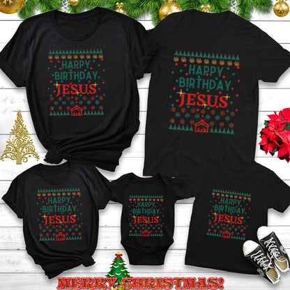 Happy Birthday Jesus Christmas Family Matching Shirts