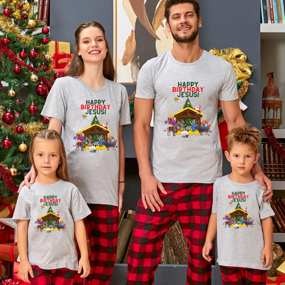 Happy Birthday Jesus Christmas Family Matching Shirts