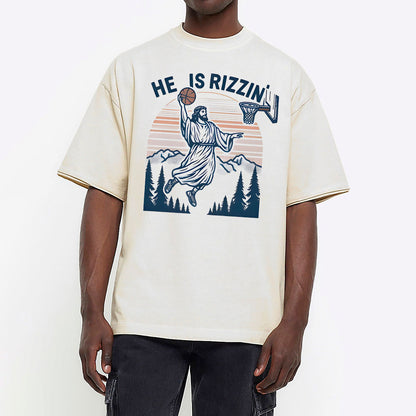 He Is Rizzin Christian Washed T-Shirt