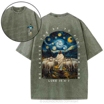 He Leaves The 99 To Find The One Christian Washed T-Shirt