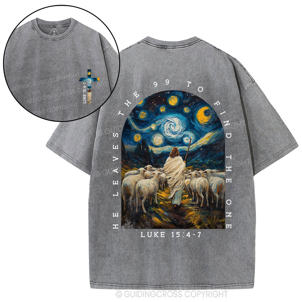 He Leaves The 99 To Find The One Christian Washed T-Shirt