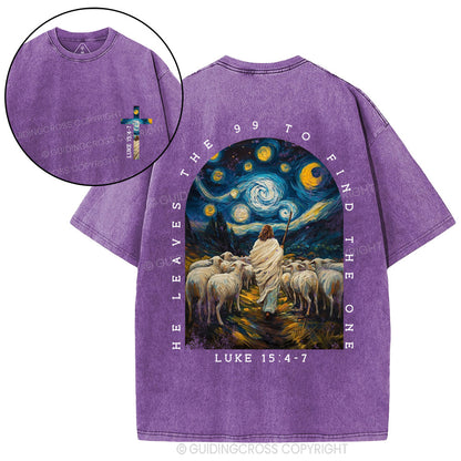 He Leaves The 99 To Find The One Christian Washed T-Shirt