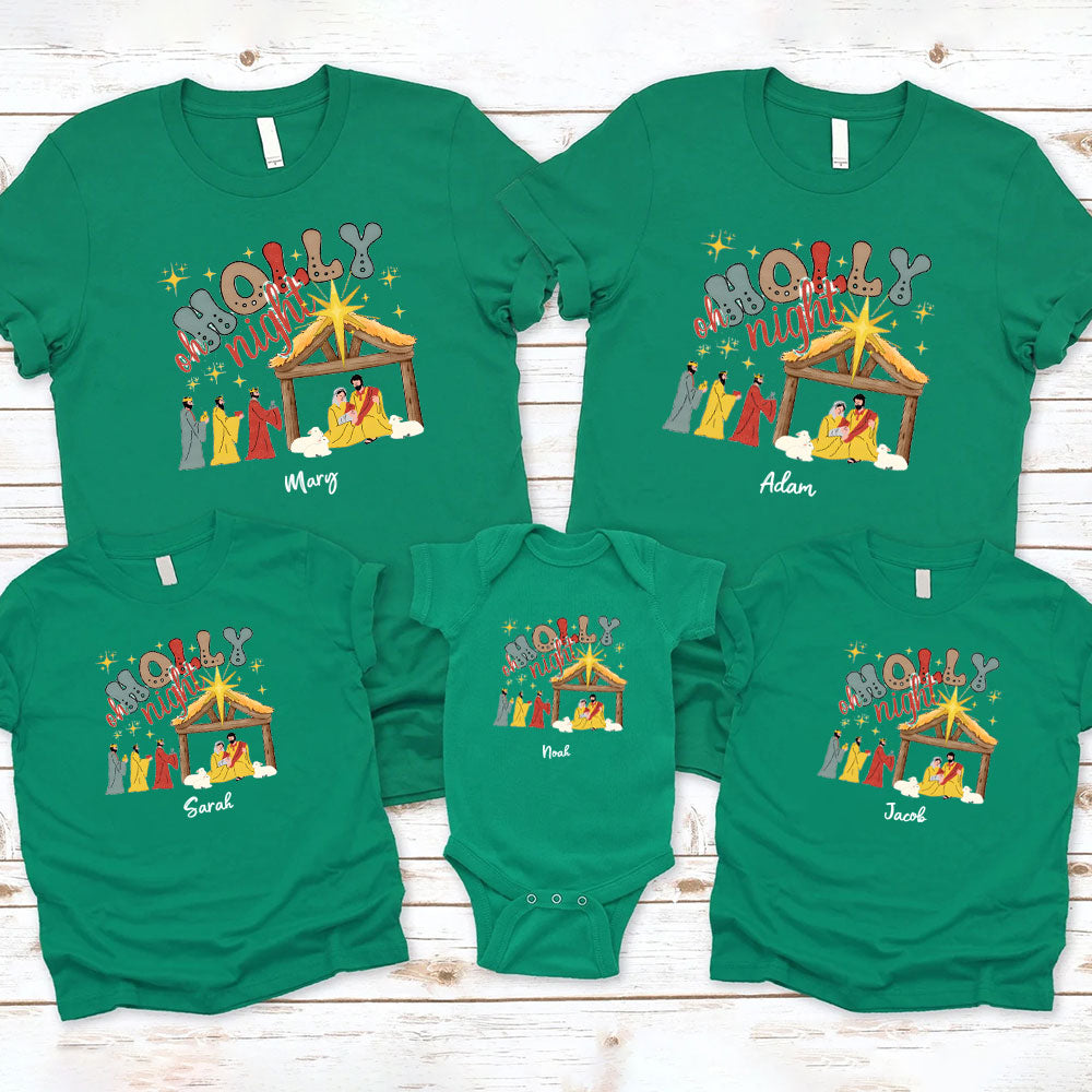 Holy Night' Christmas Family Matching Shirts
