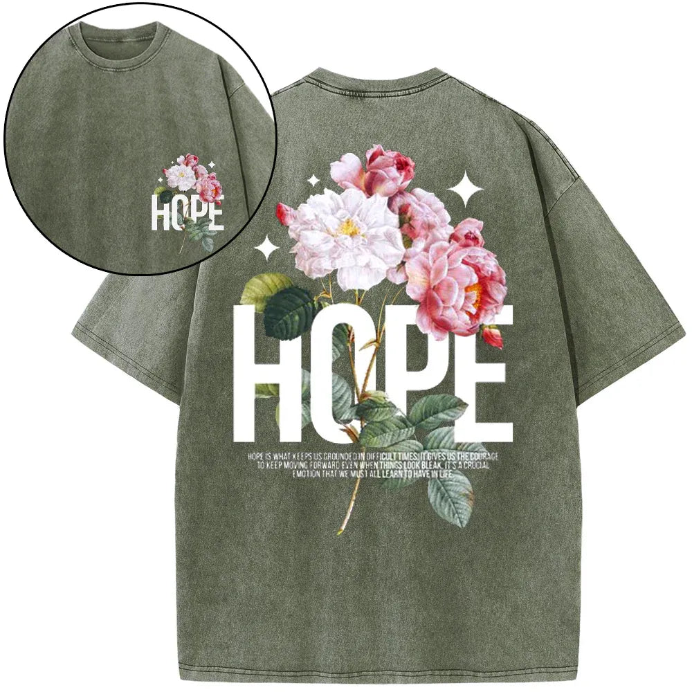 Hope Is Foundational To Faith Christian Washed T-Shirt