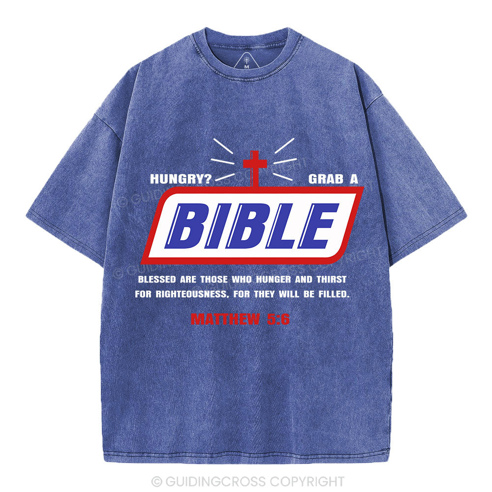 Hungry Grab A Bible Christian Washed T-Shirt