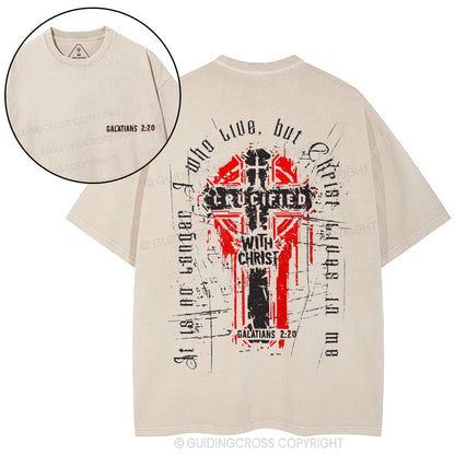 I Have Been Crucified With Christ Christian Washed T-Shirt