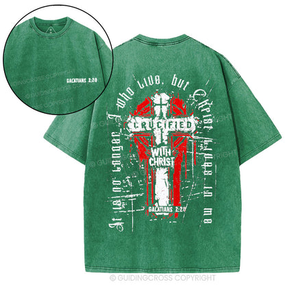 I Have Been Crucified With Christ Christian Washed T-Shirt