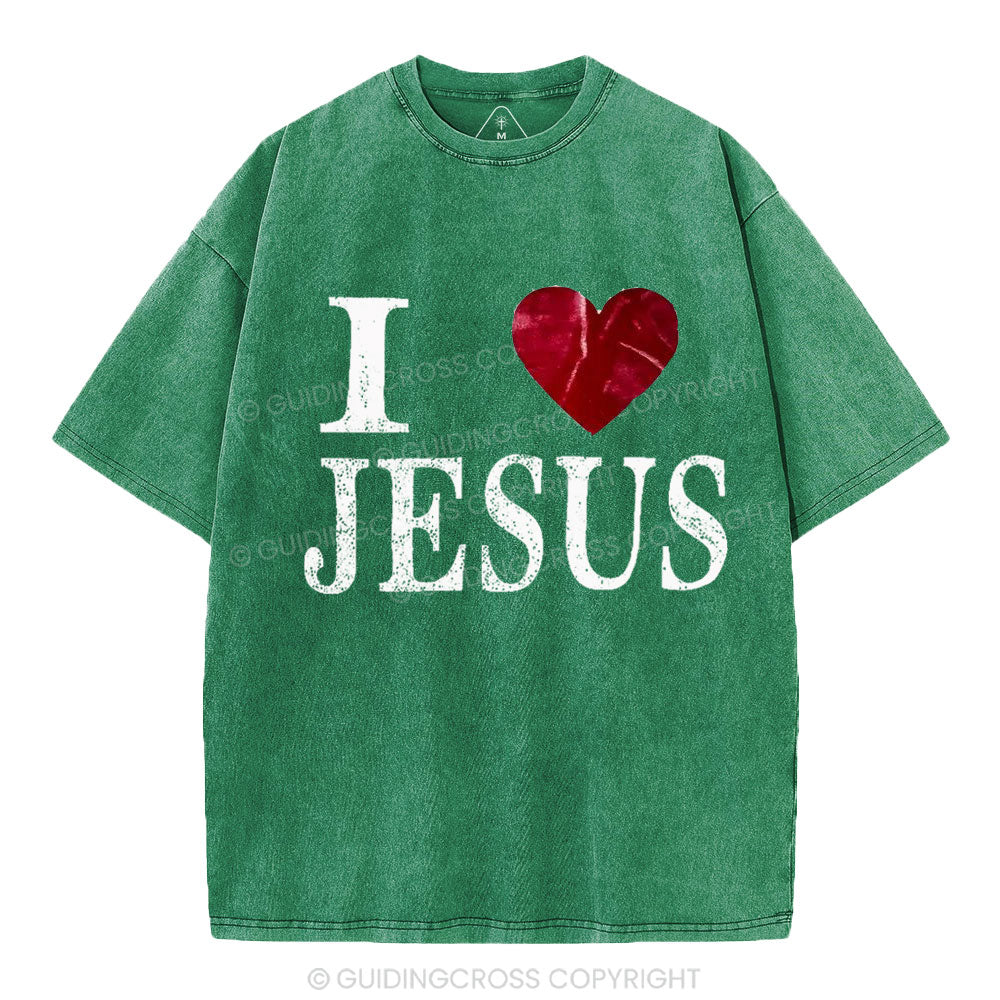 I Love Jesus Christian Washed T-Shirt