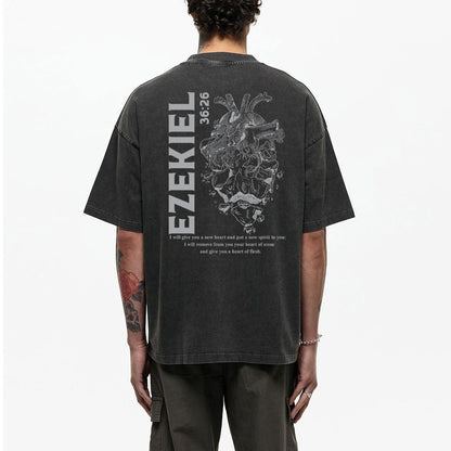 I Will Give You A New Heart And Put A New Spirit Christian Washed T-Shirt