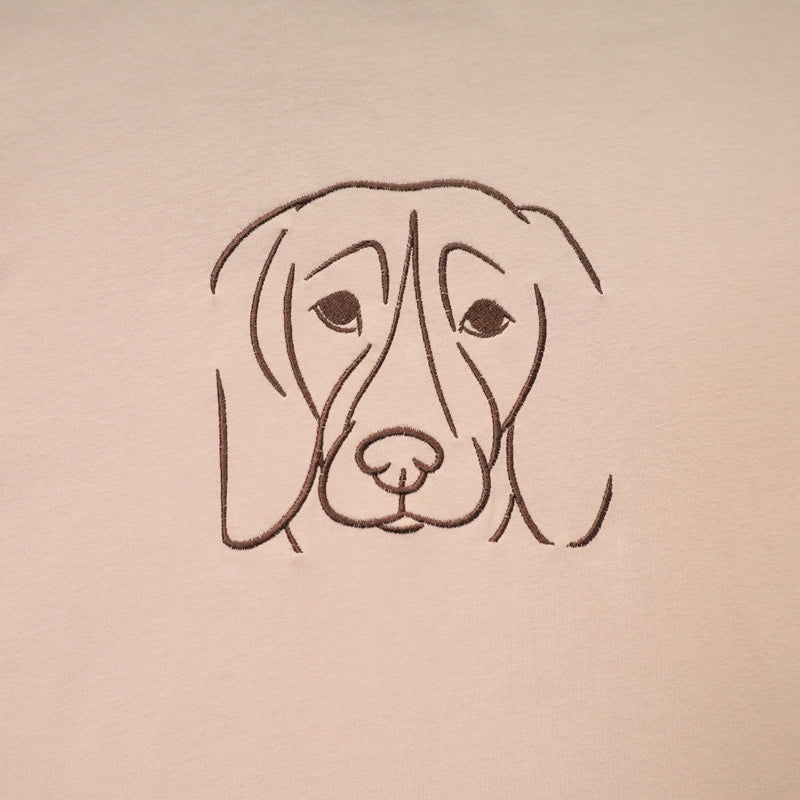 Custom Embroidered Pet Outline Sand T-shirt | Gift For Pet Lover