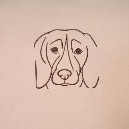 Custom Embroidered Pet Outline Sand T-shirt | Gift For Pet Lover