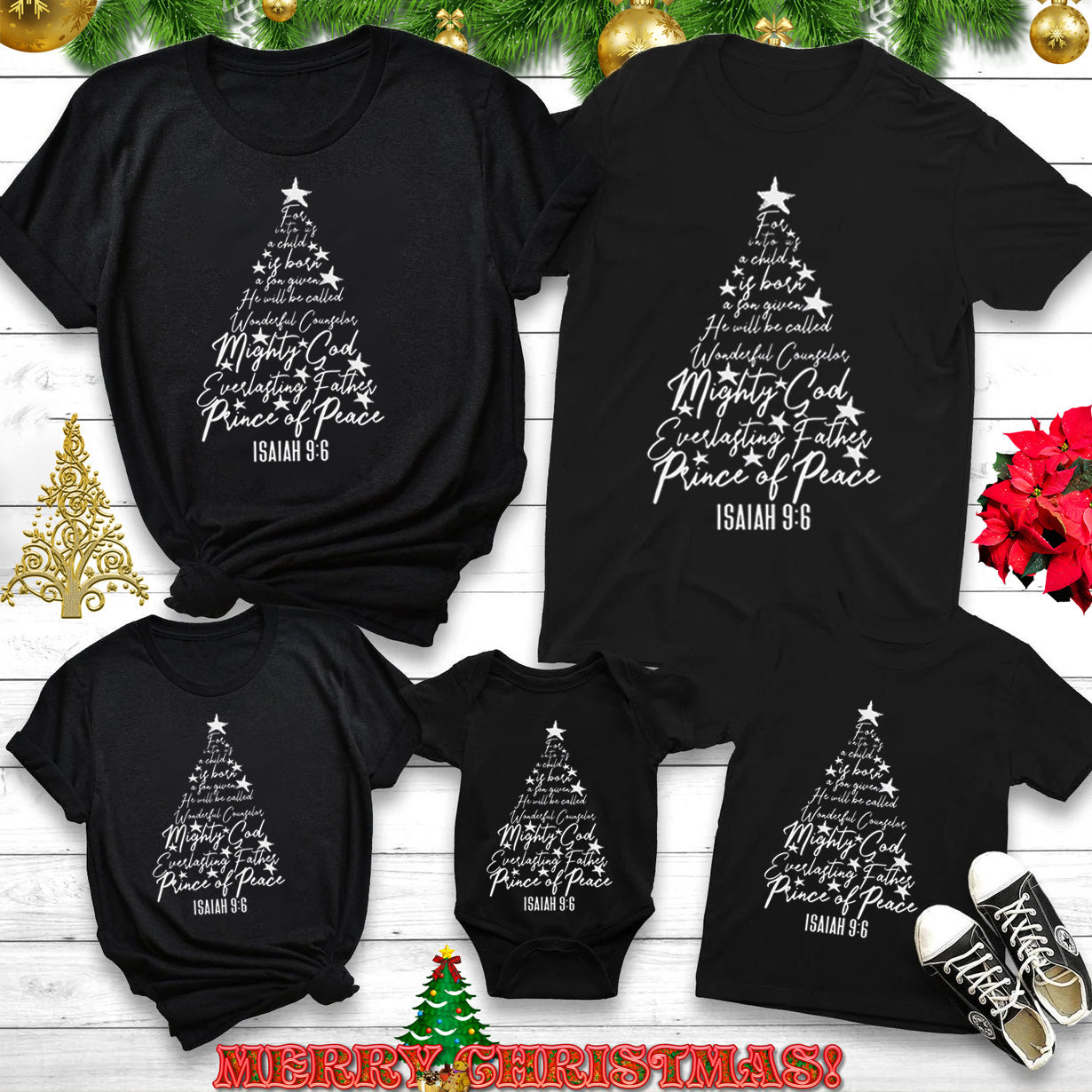 Isaiah 9:16 Christian Christmas Family Matching Shirts