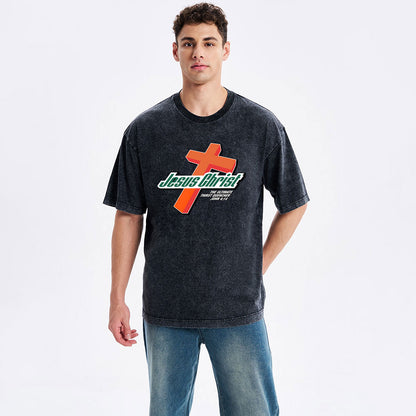 Jesus Christ Cross Christian Washed T-Shirt