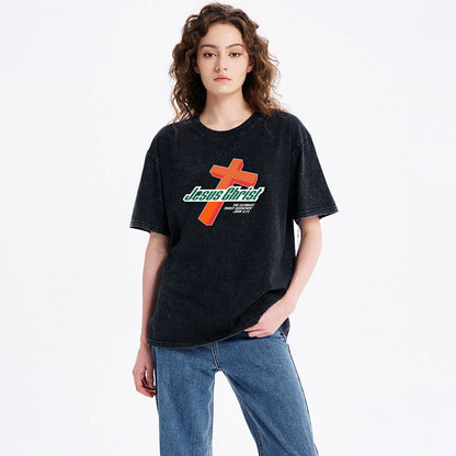 Jesus Christ Cross Christian Washed T-Shirt