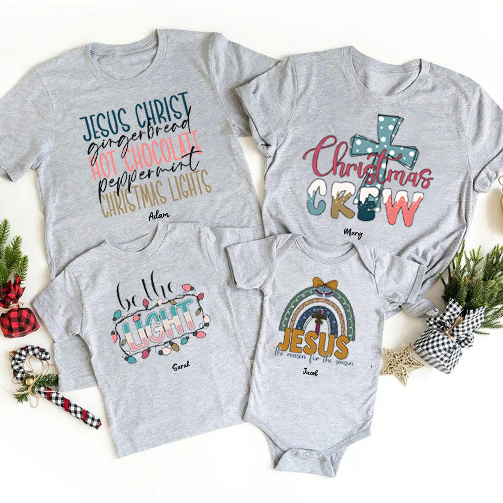Personalized Jesus Christ Christmas Family Matching Shirts