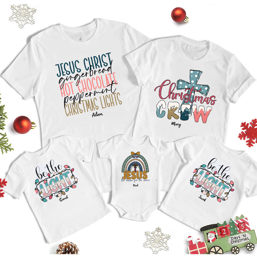 Personalized Jesus Christ Christmas Family Matching Shirts