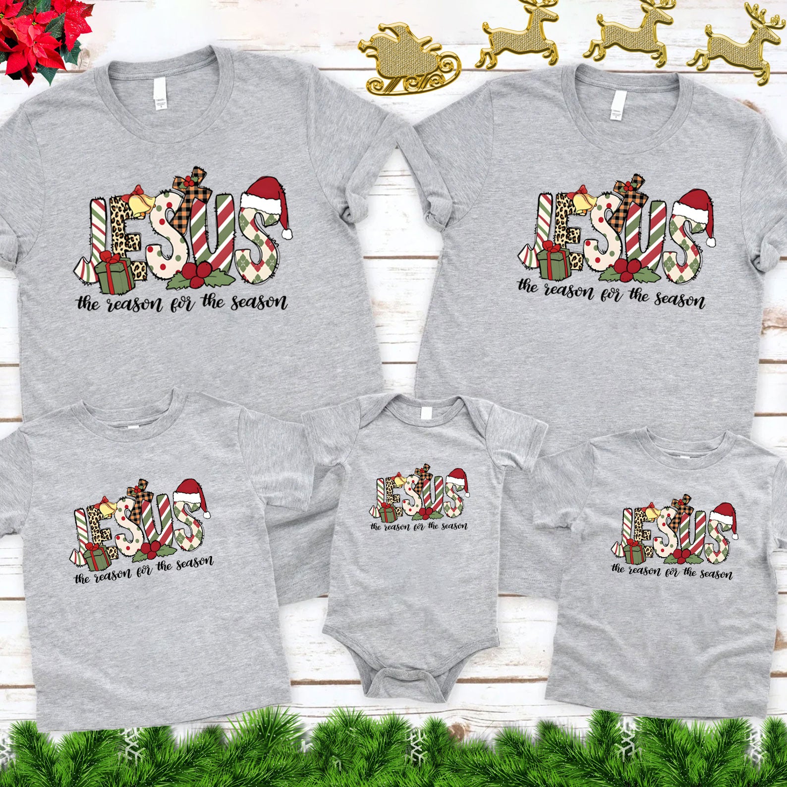 Personalized Jesus Christmas Family Matching Shirts