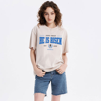 Jesus Christ He Is Risen Christian Washed T-Shirt
