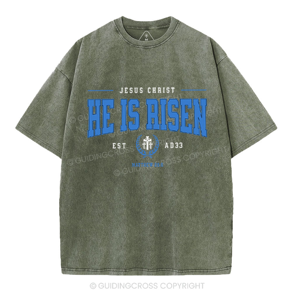 Jesus Christ He Is Risen Christian Washed T-Shirt