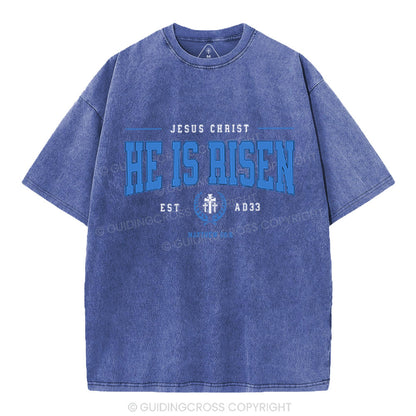 Jesus Christ He Is Risen Christian Washed T-Shirt