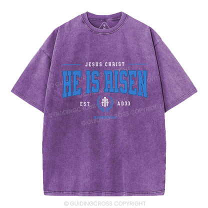Jesus Christ He Is Risen Christian Washed T-Shirt