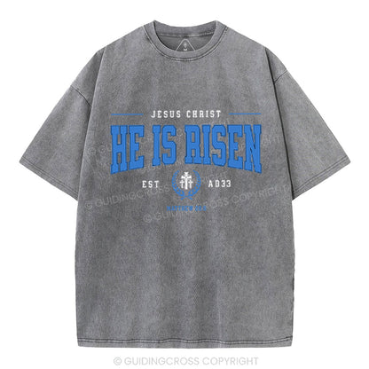 Jesus Christ He Is Risen Christian Washed T-Shirt
