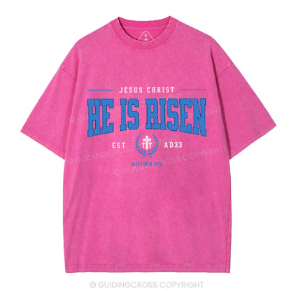 Jesus Christ He Is Risen Christian Washed T-Shirt