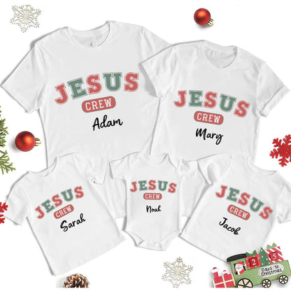 Jesus Crew Christmas Christian Family Matching Shirt