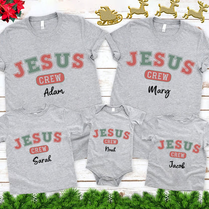 Jesus Crew Christmas Christian Family Matching Shirt