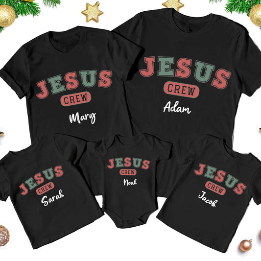 Jesus Crew Christmas Christian Family Matching Shirt