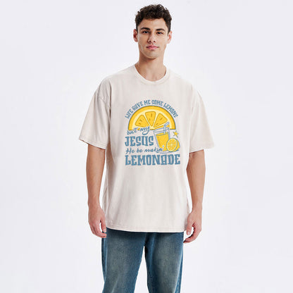 Jesus He Be Making' Lemonade Christian Washed T-Shirt