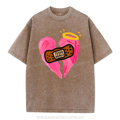 Jesus Heals Christian Washed T-Shirt