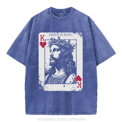 Jesus Is King Card Washed T-Shirt