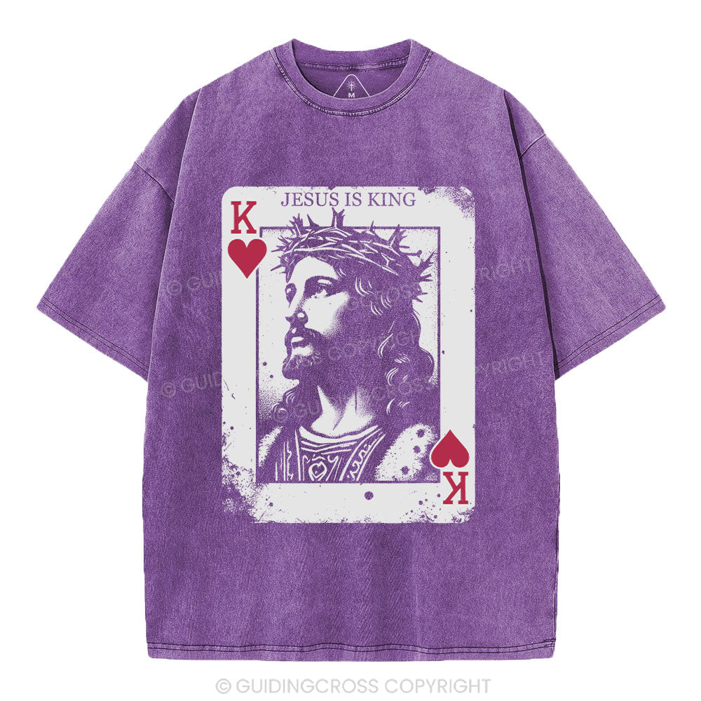 Jesus Is King Card Washed T-Shirt