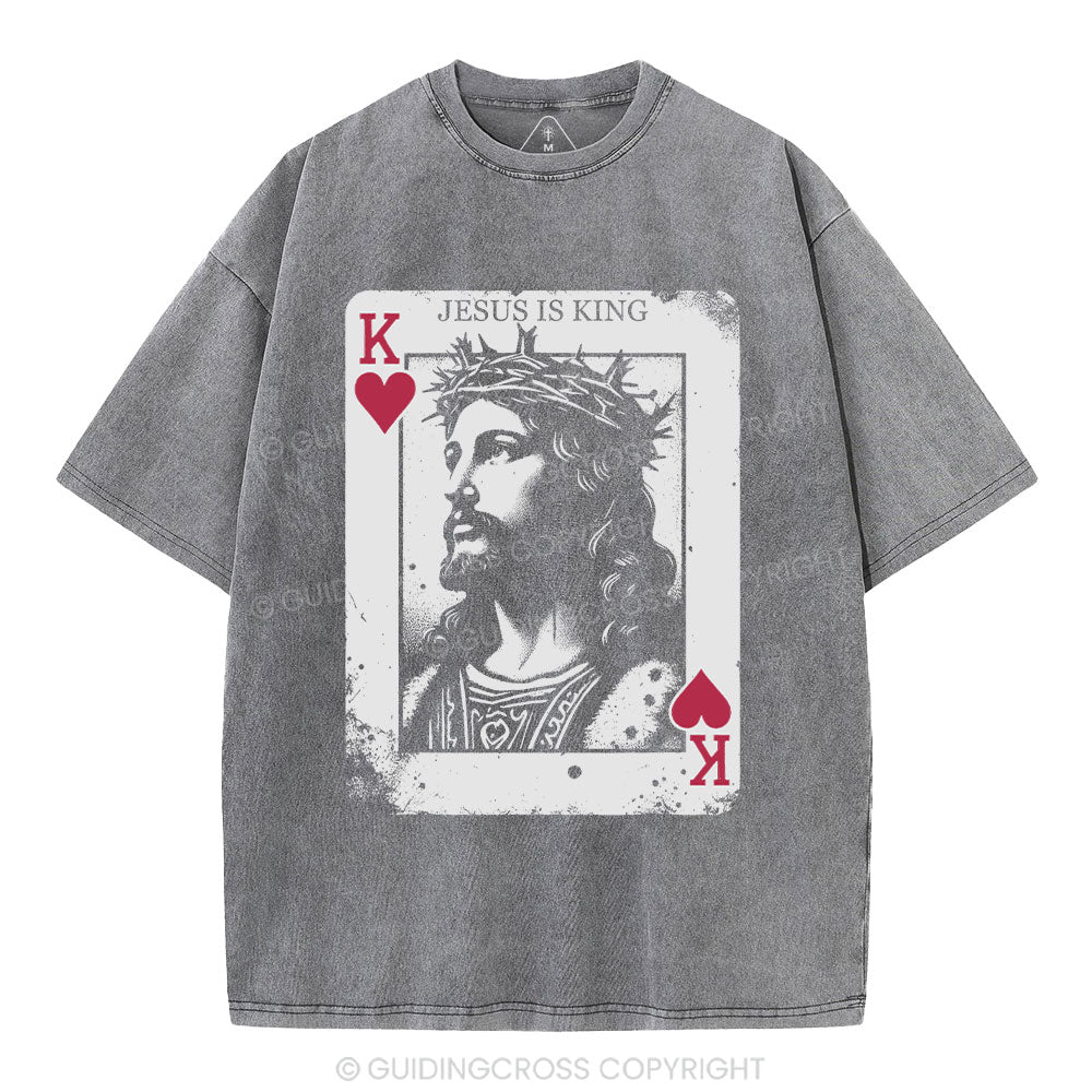 Jesus Is King Card Washed T-Shirt