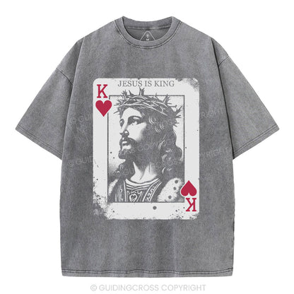 Jesus Is King Card Washed T-Shirt