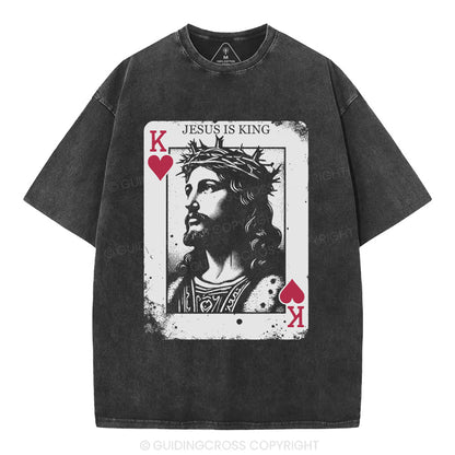 Jesus Is King Card Washed T-Shirt