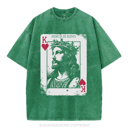 Jesus Is King Card Washed T-Shirt