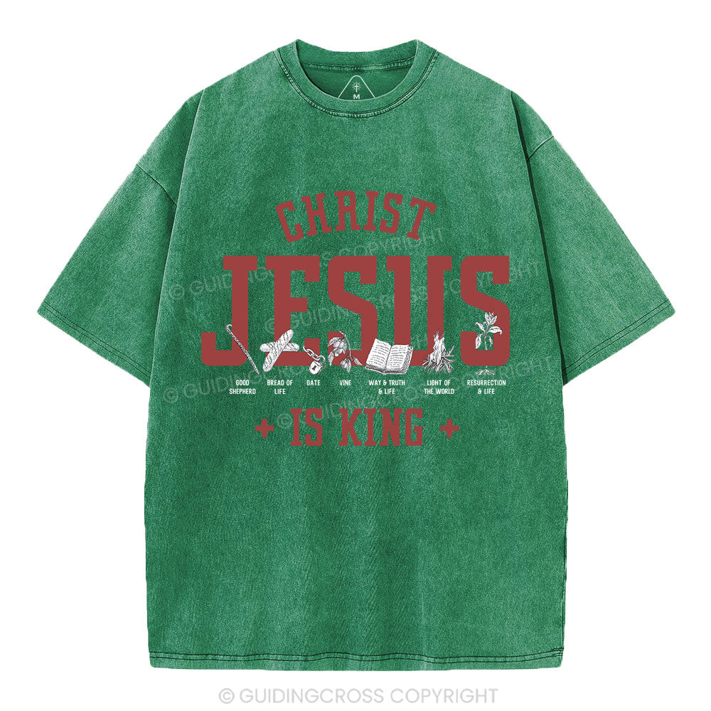 Jesus Is King Christian Washed T-Shirt