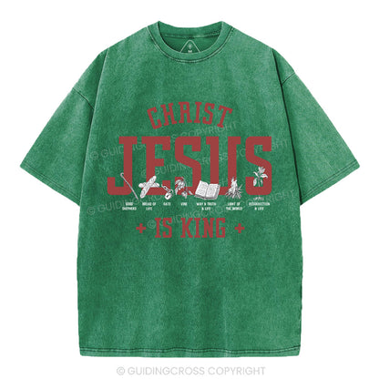 Jesus Is King Christian Washed T-Shirt