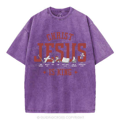 Jesus Is King Christian Washed T-Shirt