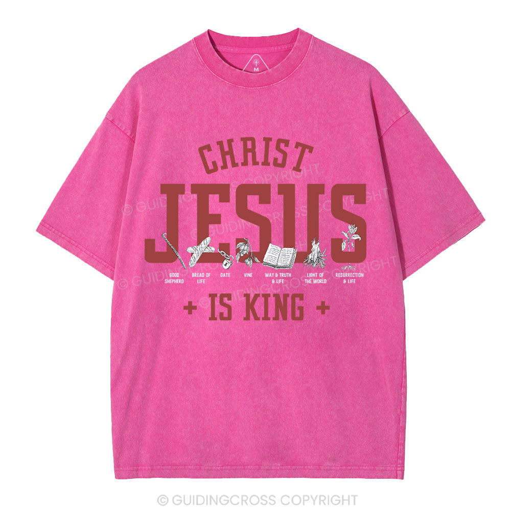 Jesus Is King Christian Washed T-Shirt