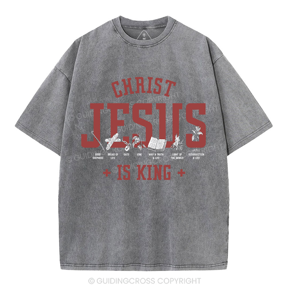 Jesus Is King Christian Washed T-Shirt