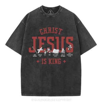 Jesus Is King Christian Washed T-Shirt