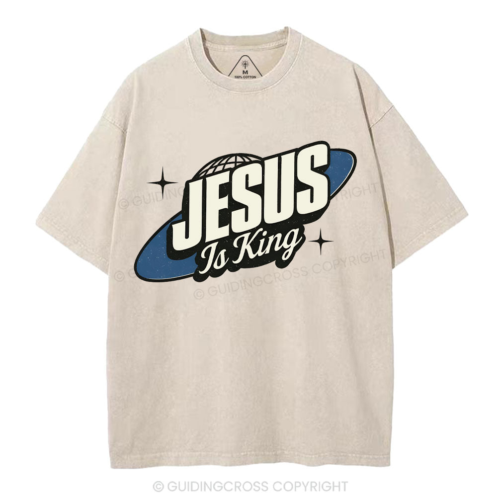 Jesus Is King Christian Washed T-Shirt