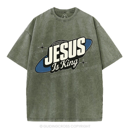 Jesus Is King Christian Washed T-Shirt