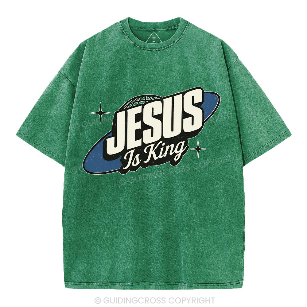 Jesus Is King Christian Washed T-Shirt