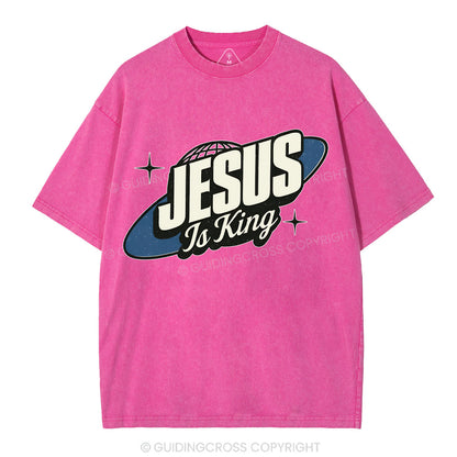 Jesus Is King Christian Washed T-Shirt