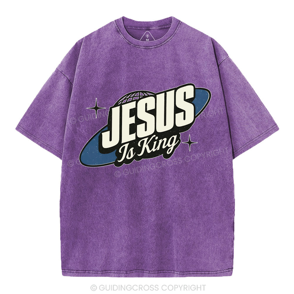 Jesus Is King Christian Washed T-Shirt