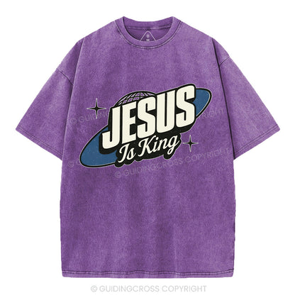 Jesus Is King Christian Washed T-Shirt